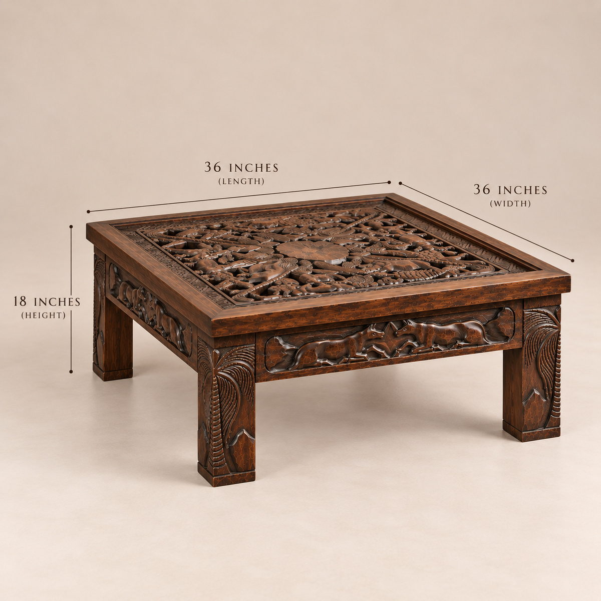 Savanna Carved Wood Coffee Table