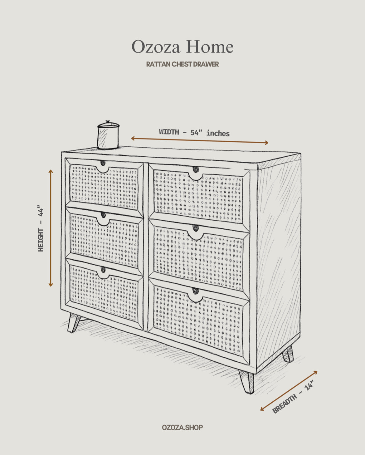 Rattan Drawer Chest