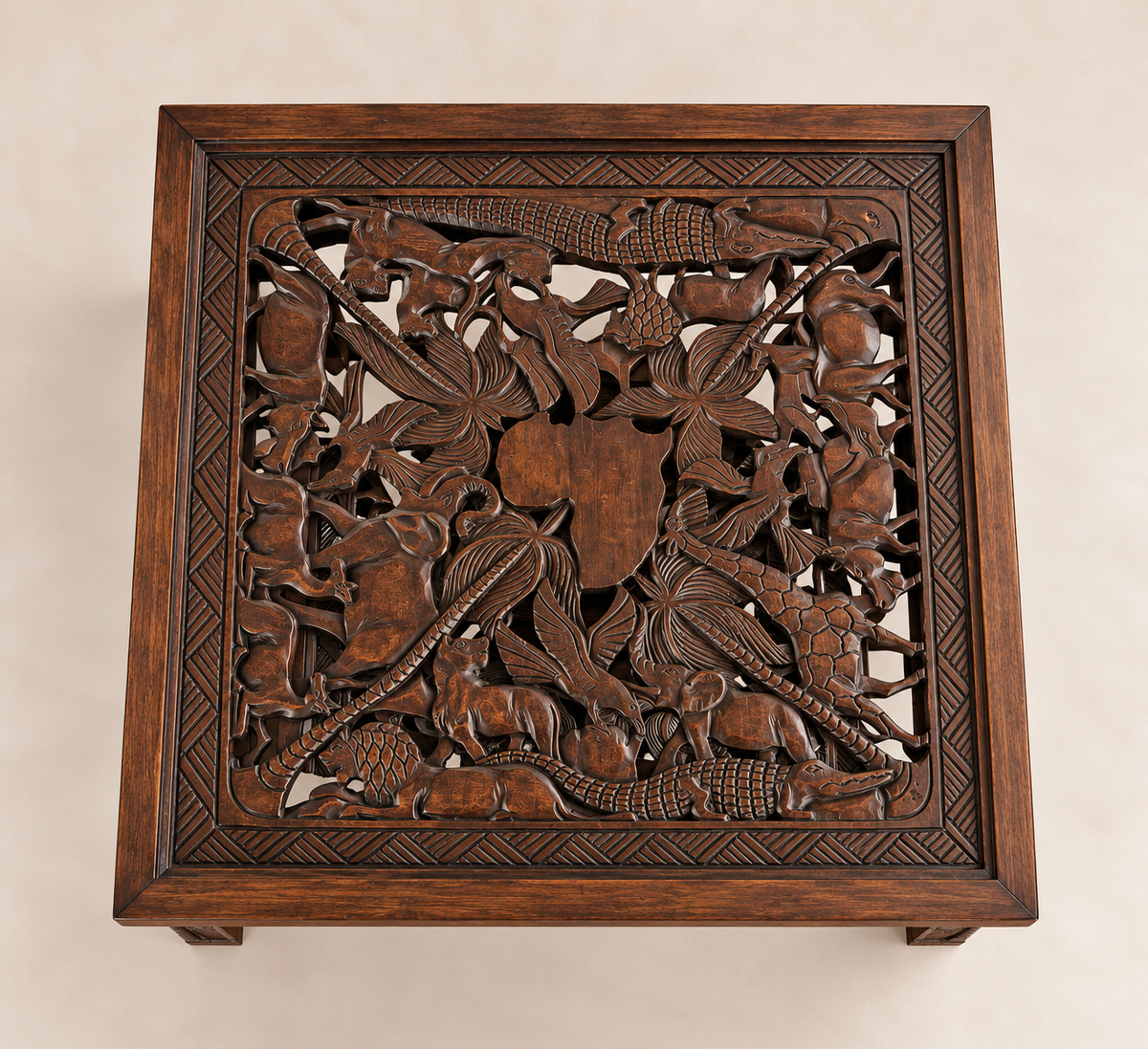 Savanna Carved Wood Coffee Table