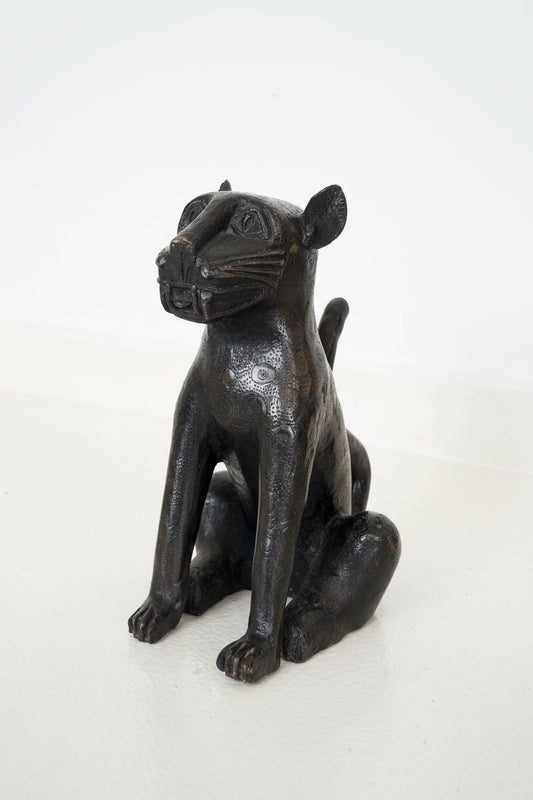 Pair of Edo Bronze Leopard Cubs