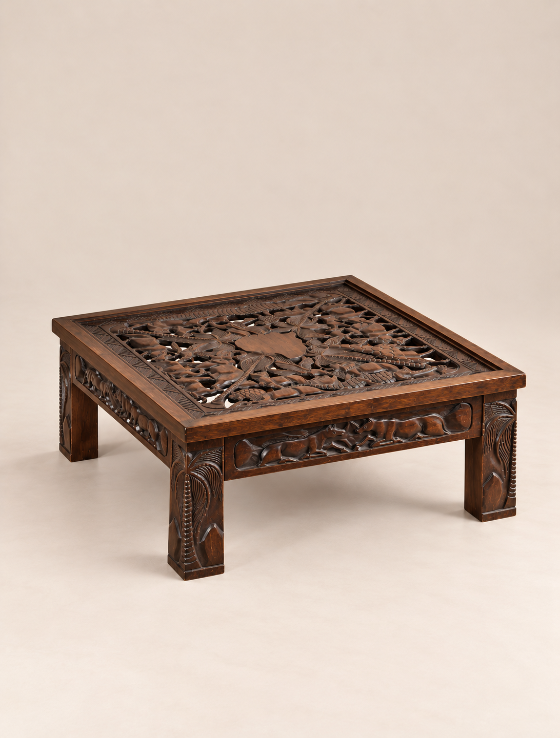 Savanna Carved Wood Coffee Table