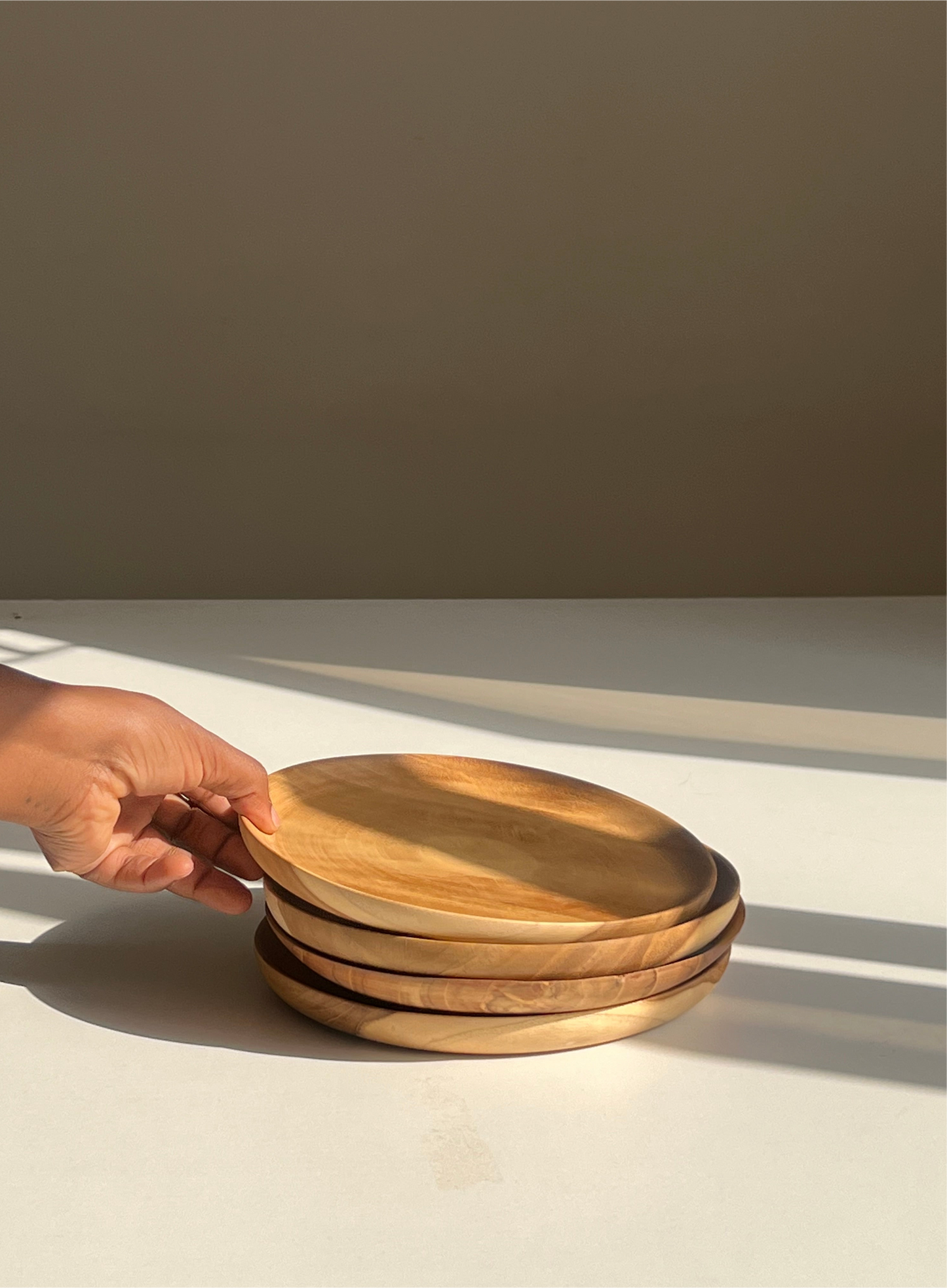 Maple Wooden Serving Plates (3pcs)