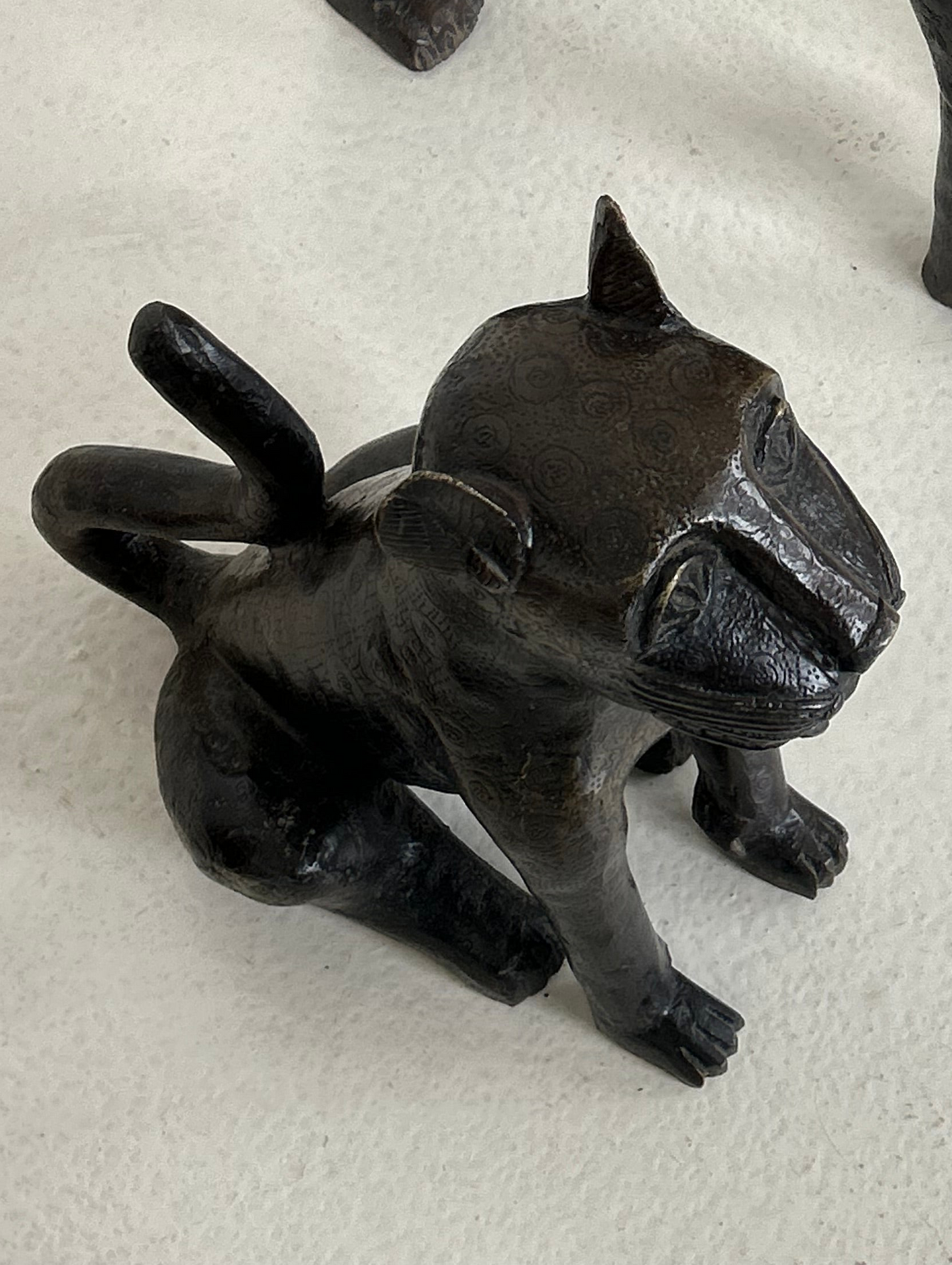 Pair of Edo Bronze Leopard Cubs